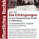 Veranstaltung 'Erhängungen', 13.11.14, 19.30h, Stadtmuseum Oldenburg